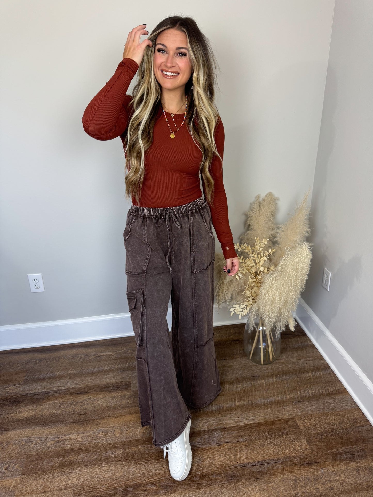 Clark High Neck Long Sleeve | Rust