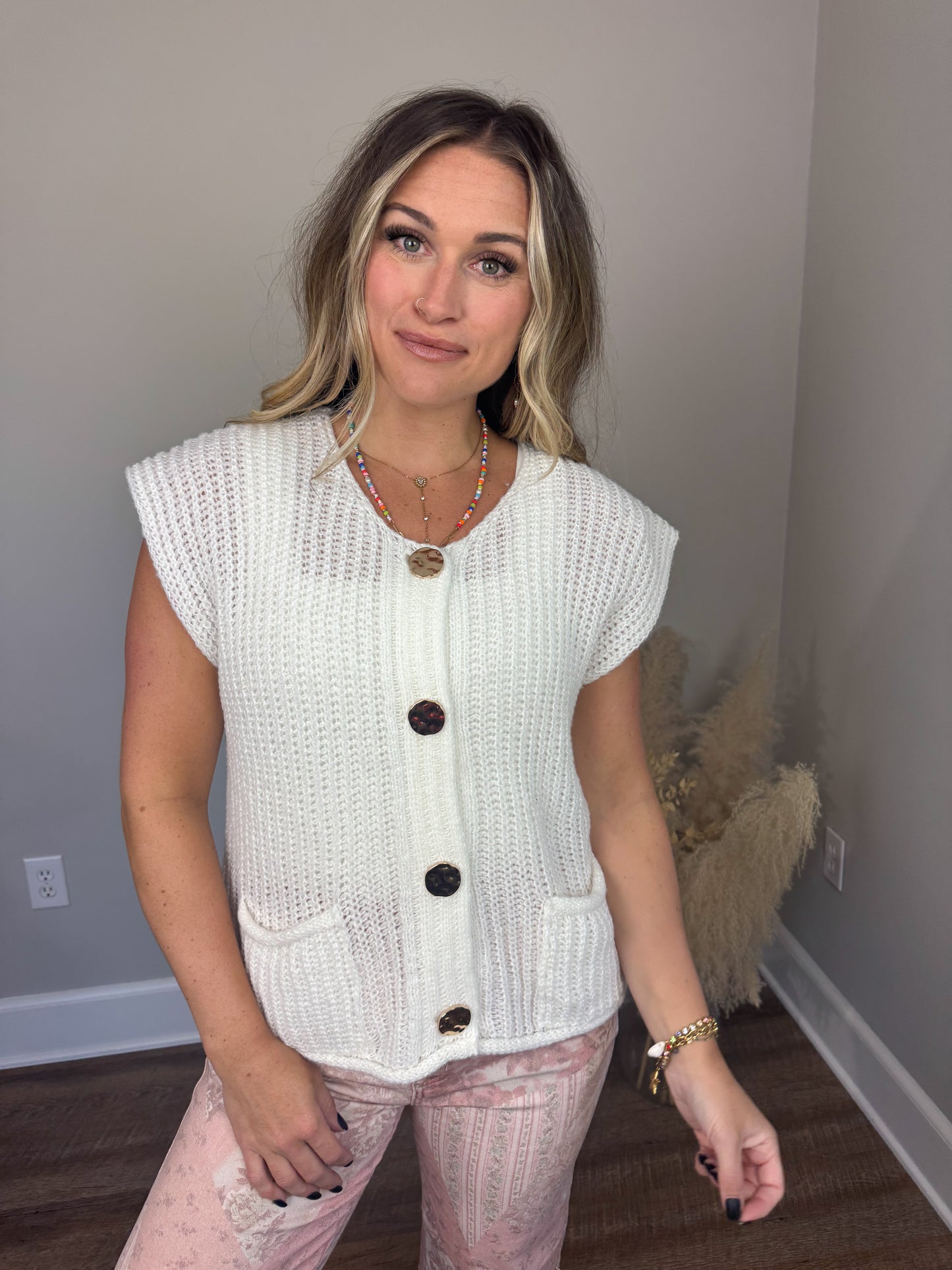Seafoam Sweater Vest | Ivory