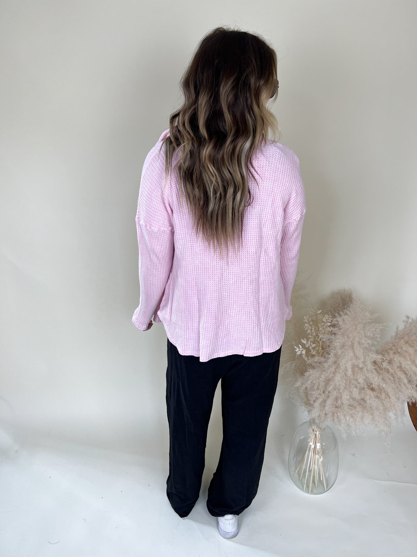 Midnight Waffle Top | Pink