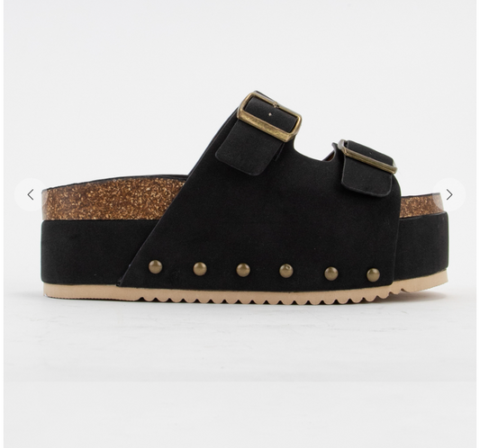 Maddie Platform Studded Sandals | Black FINAL SALE