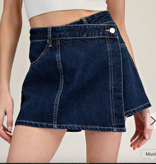 Indigo Breeze Denim Skort FINAL SALE