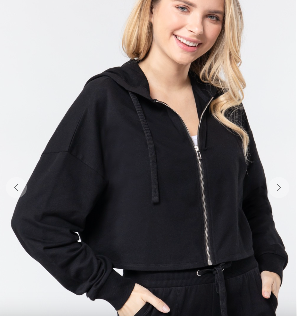 Gym Rat Cropped Hoodie | Black