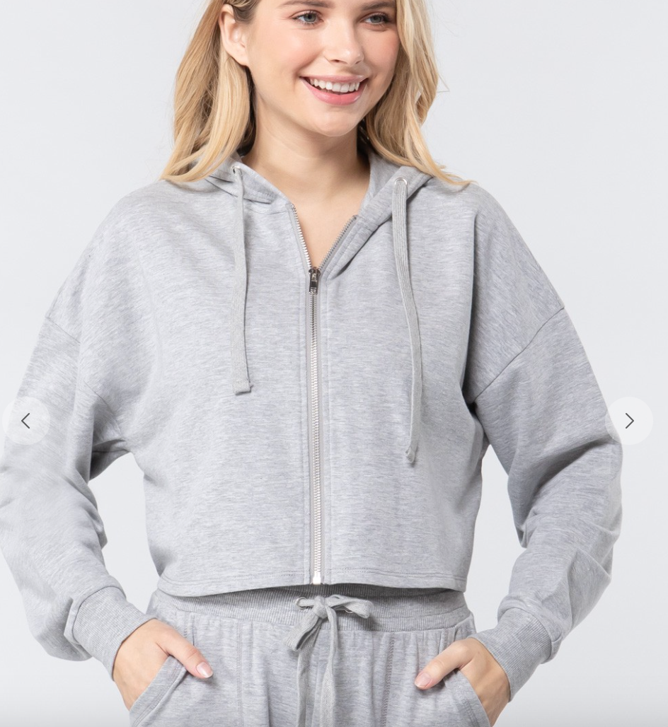 Gym Rat Cropped Hoodie | Grey