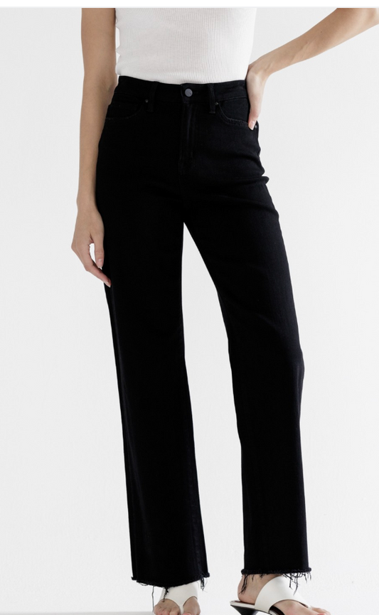 Mica Raw Hem Jeans | Black