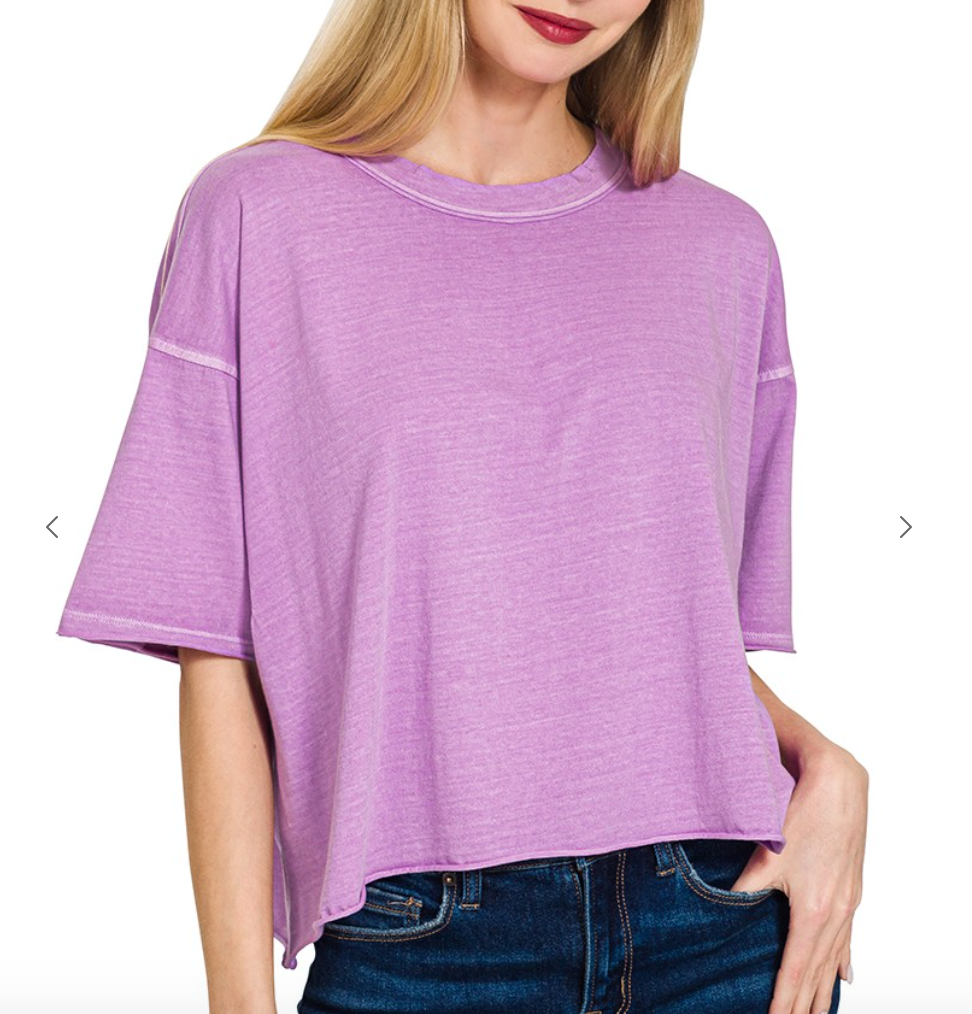 Barre Short Sleeve Top | Lavender