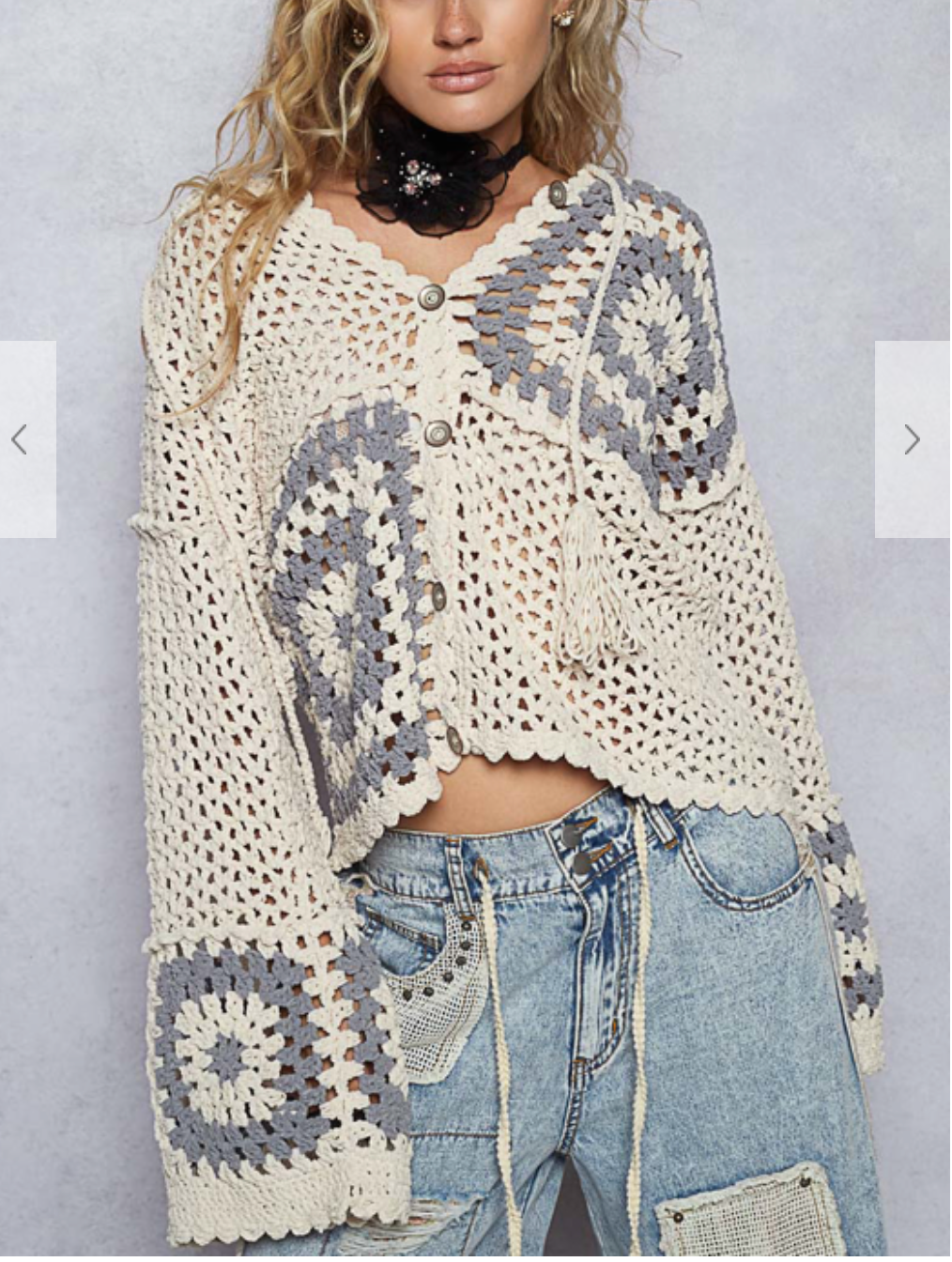 Champagne Problems Crochet Sweater
