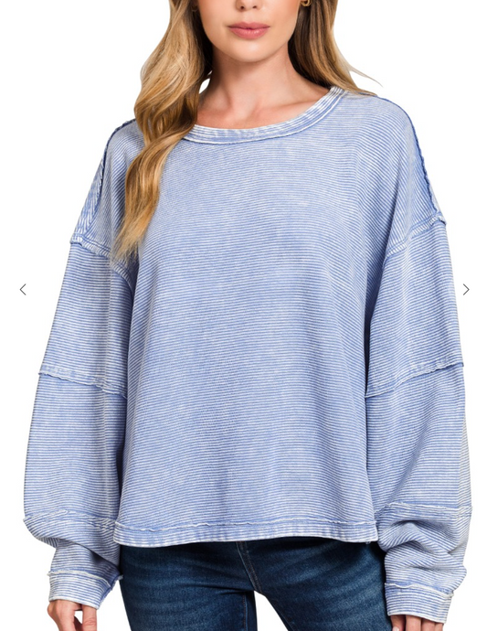 Pebble Shore Ribbed Pullover | Marlin
