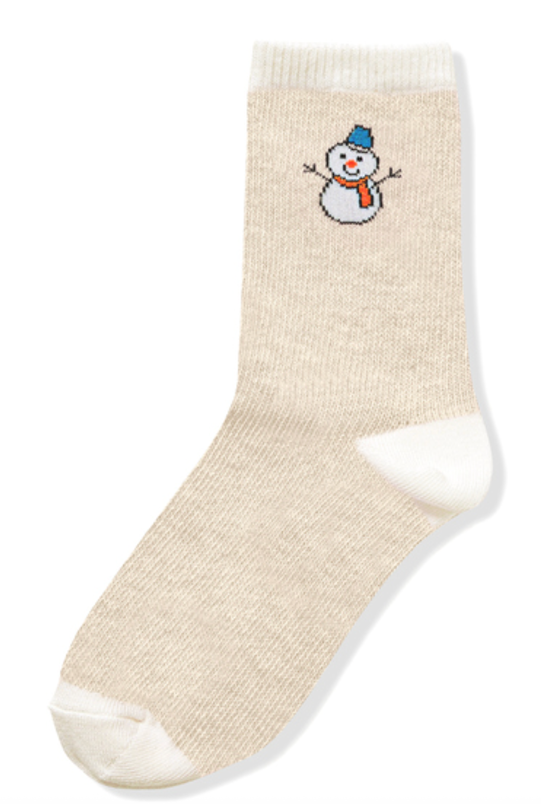 Snowman Socks | Beige