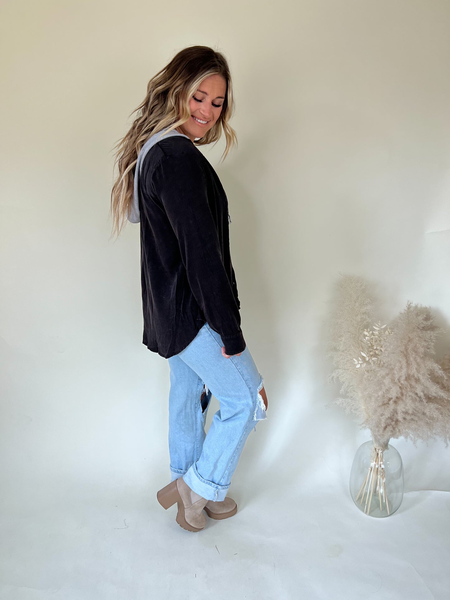 Luna Button Up Hoodie