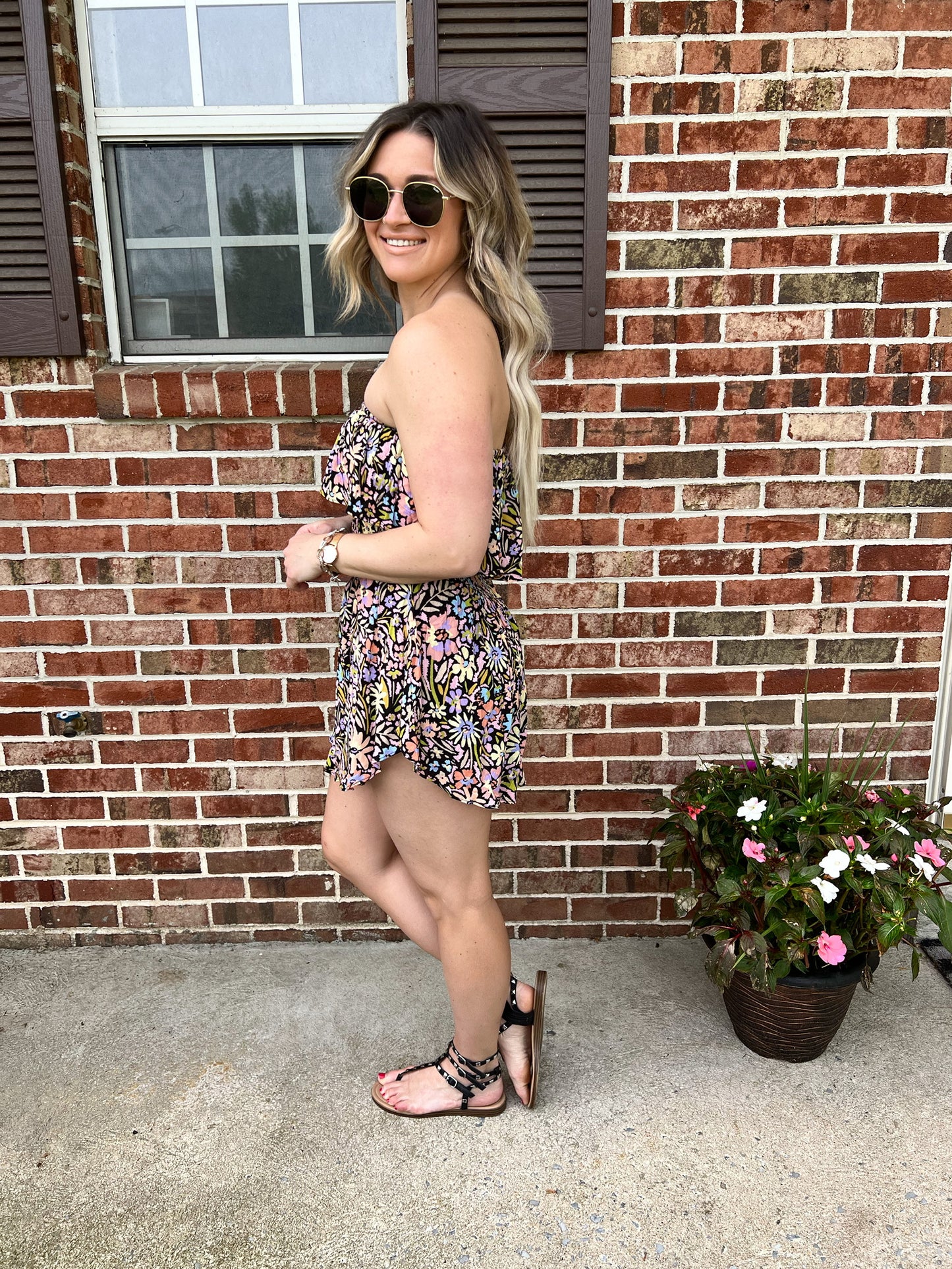 Nothing New Floral Romper | Black FINAL SALE