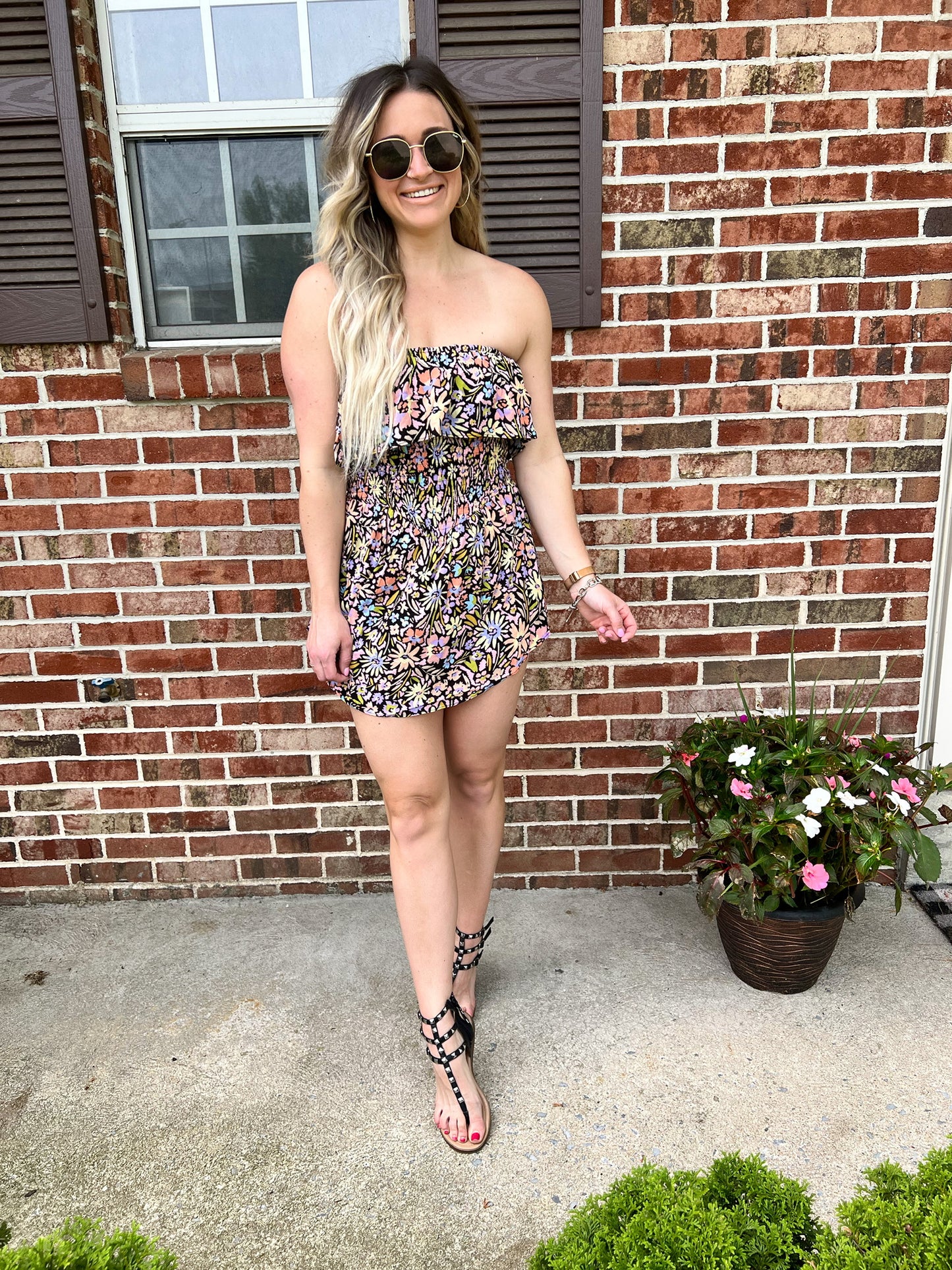Nothing New Floral Romper | Black FINAL SALE
