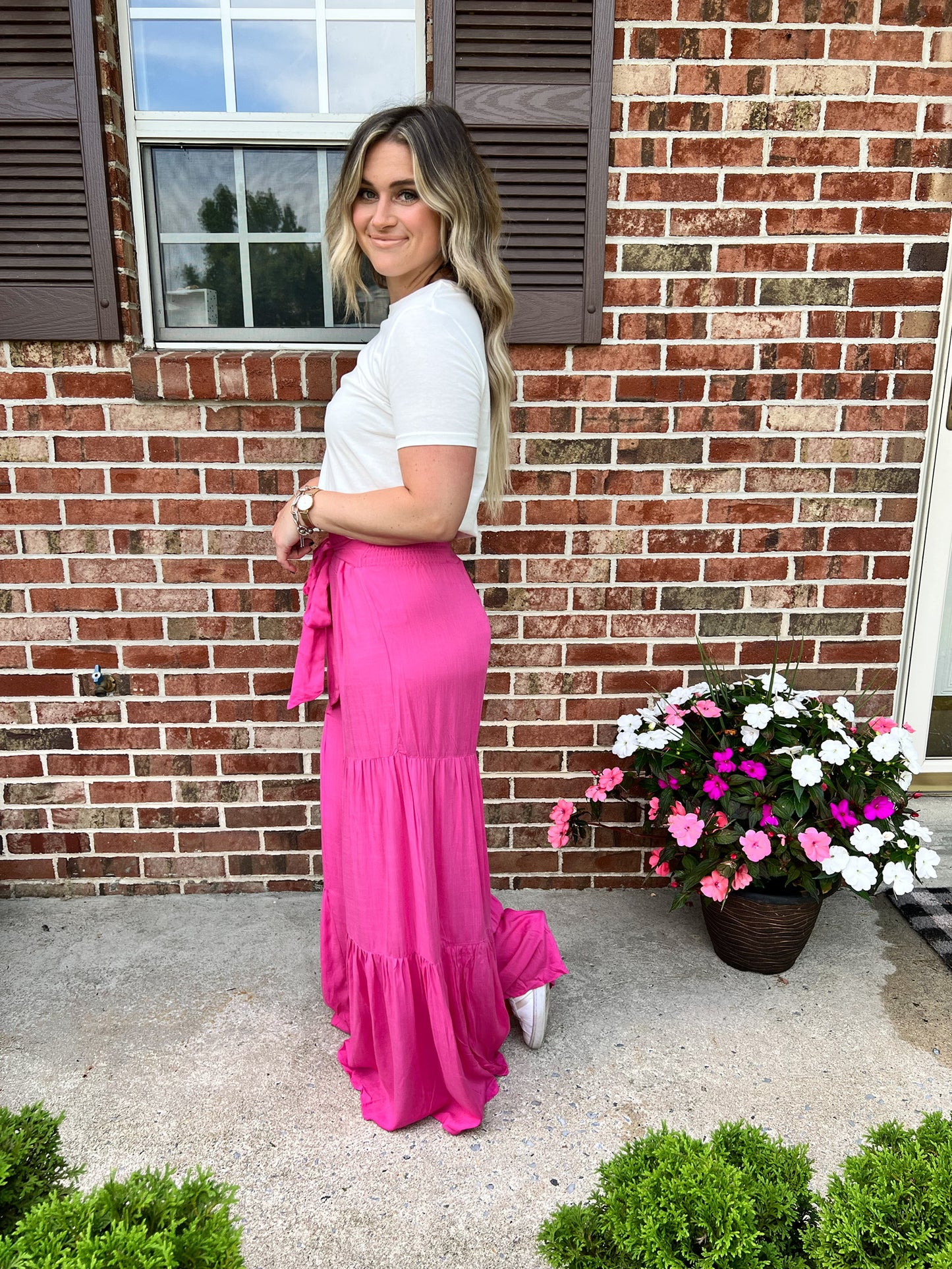 Carolina Wide Leg Pants | Hot Pink