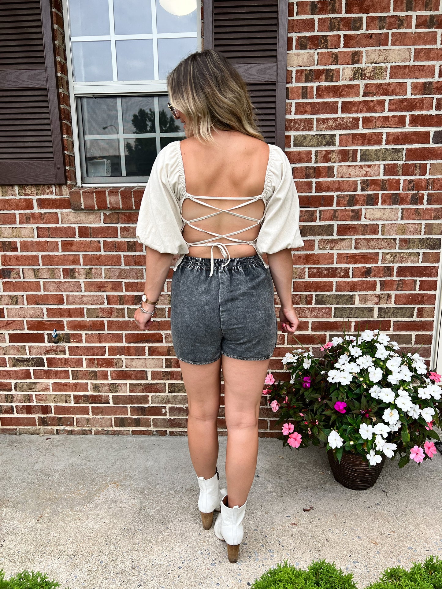 Go Through It Lace Back Top FINAL SALE