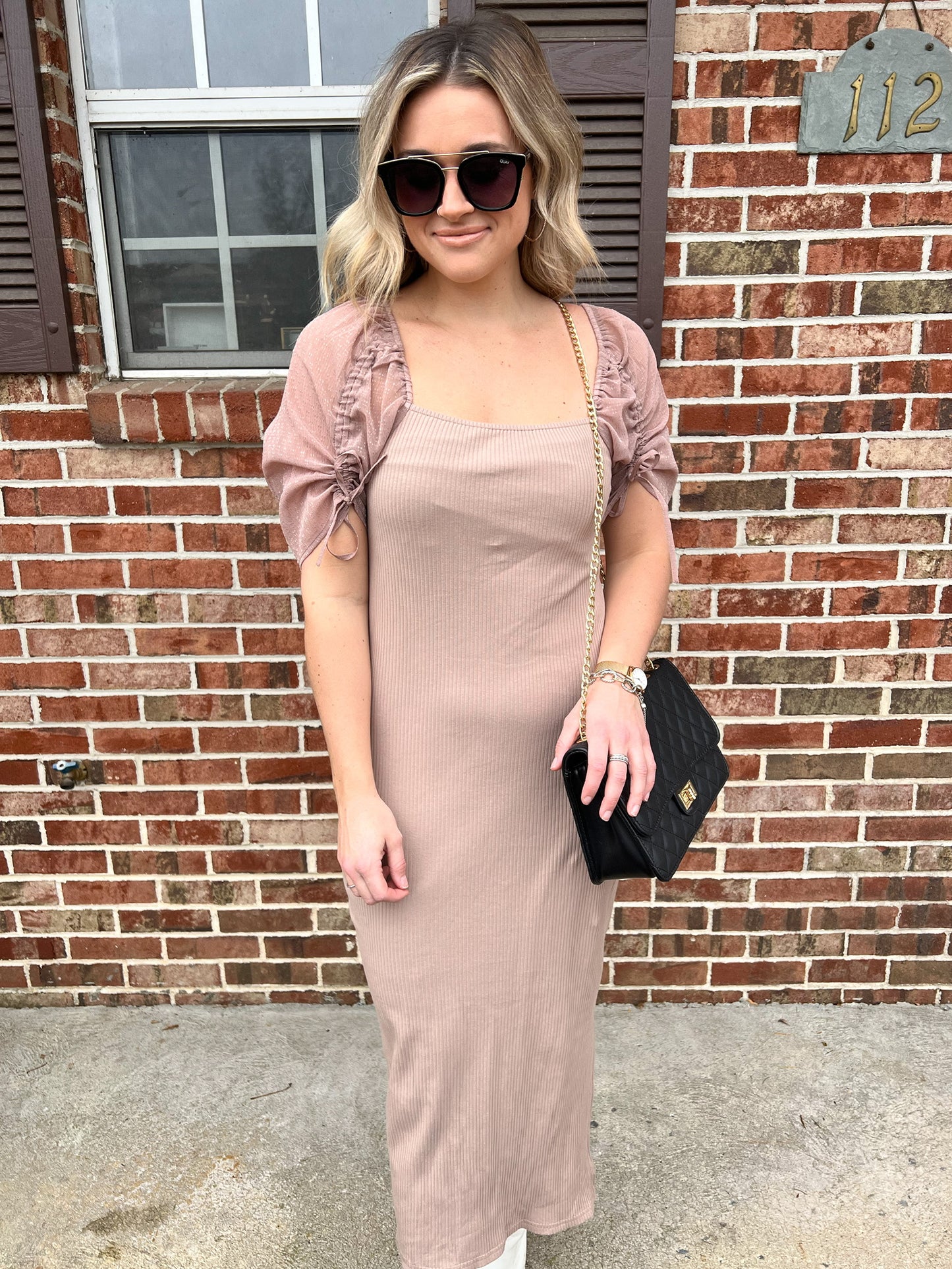 Luke Puff Sleeve Midi Dress FINAL SALE