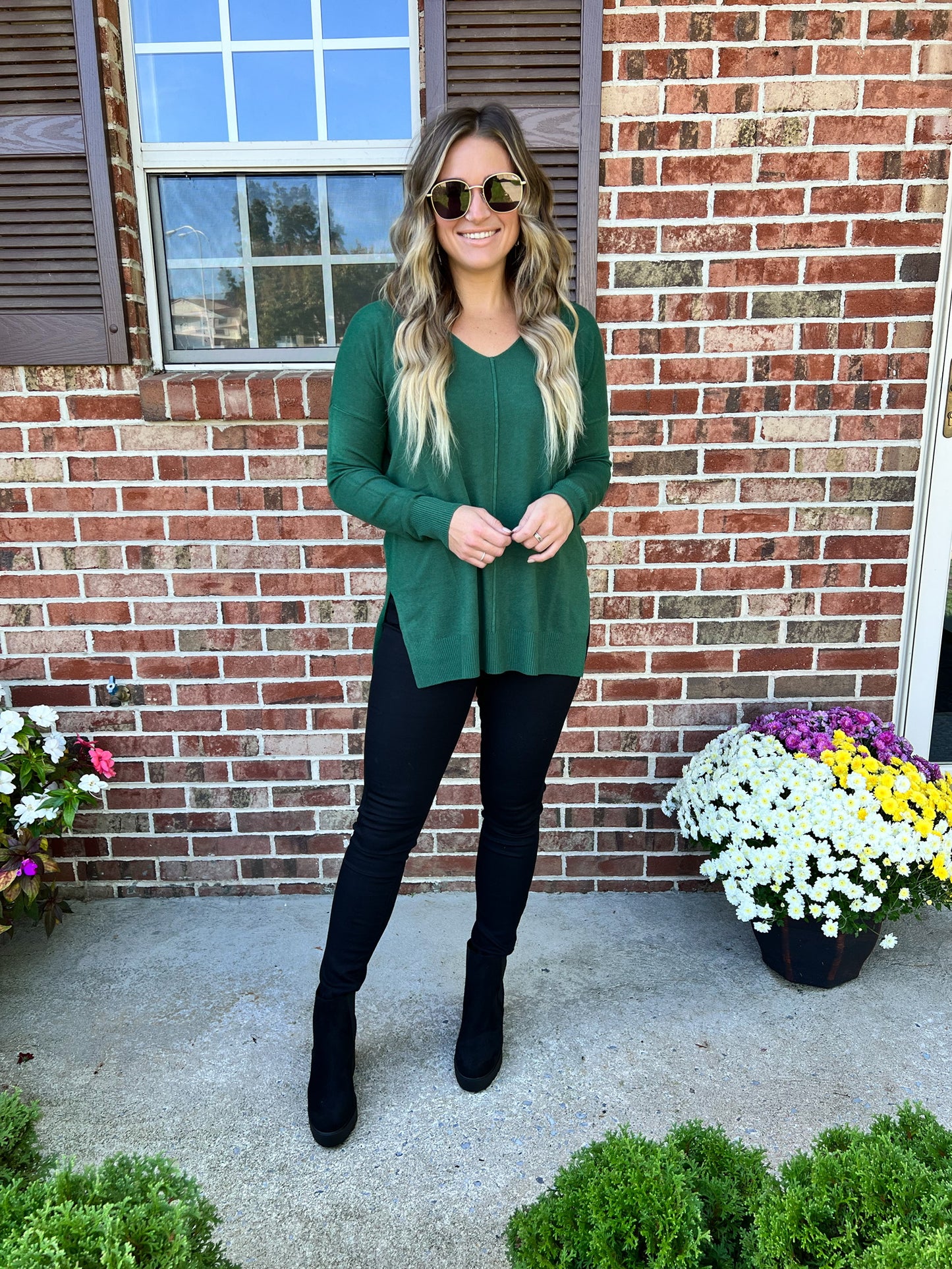 Give Thanks Sweater | Dark Green - FINAL SALE