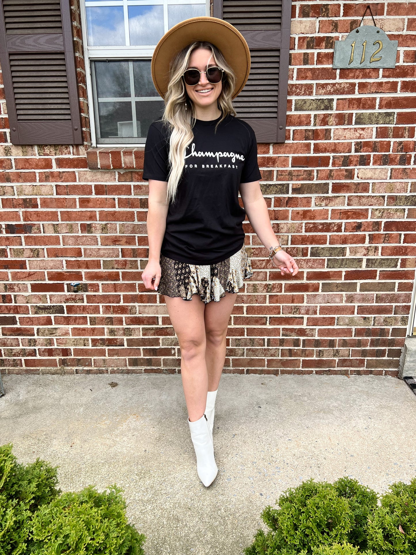 Champagne For Breakfast T-Shirt | Black