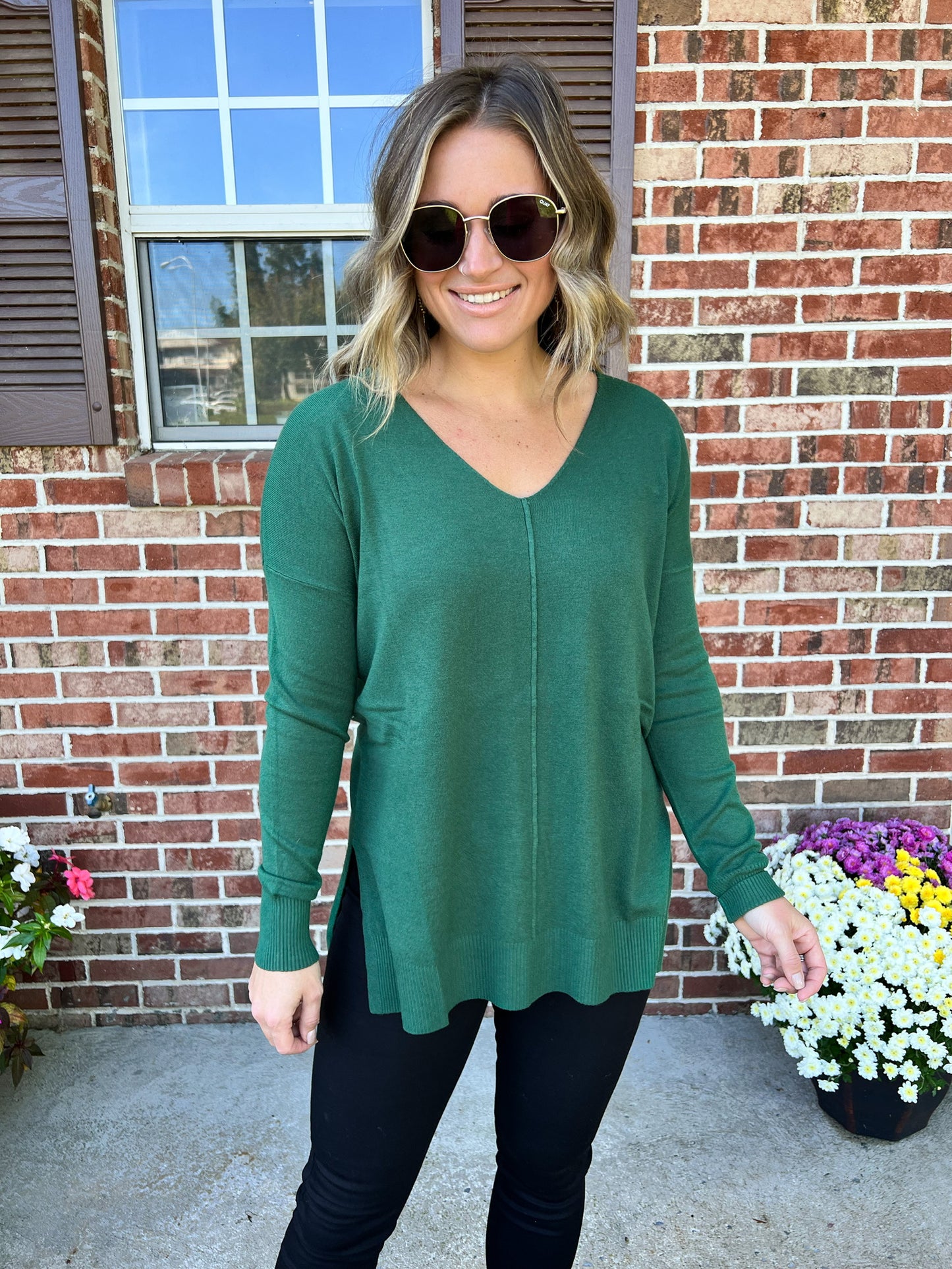 Give Thanks Sweater | Dark Green - FINAL SALE