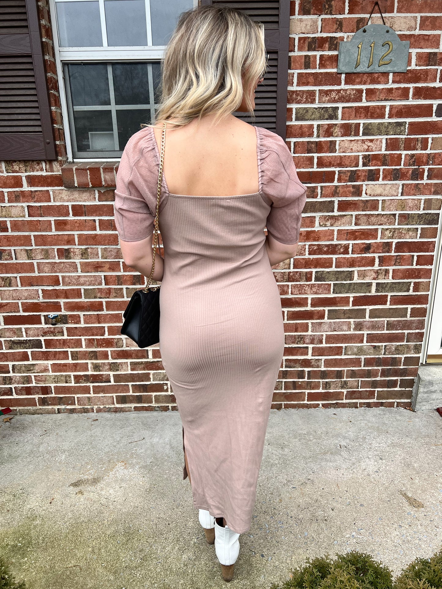 Luke Puff Sleeve Midi Dress FINAL SALE