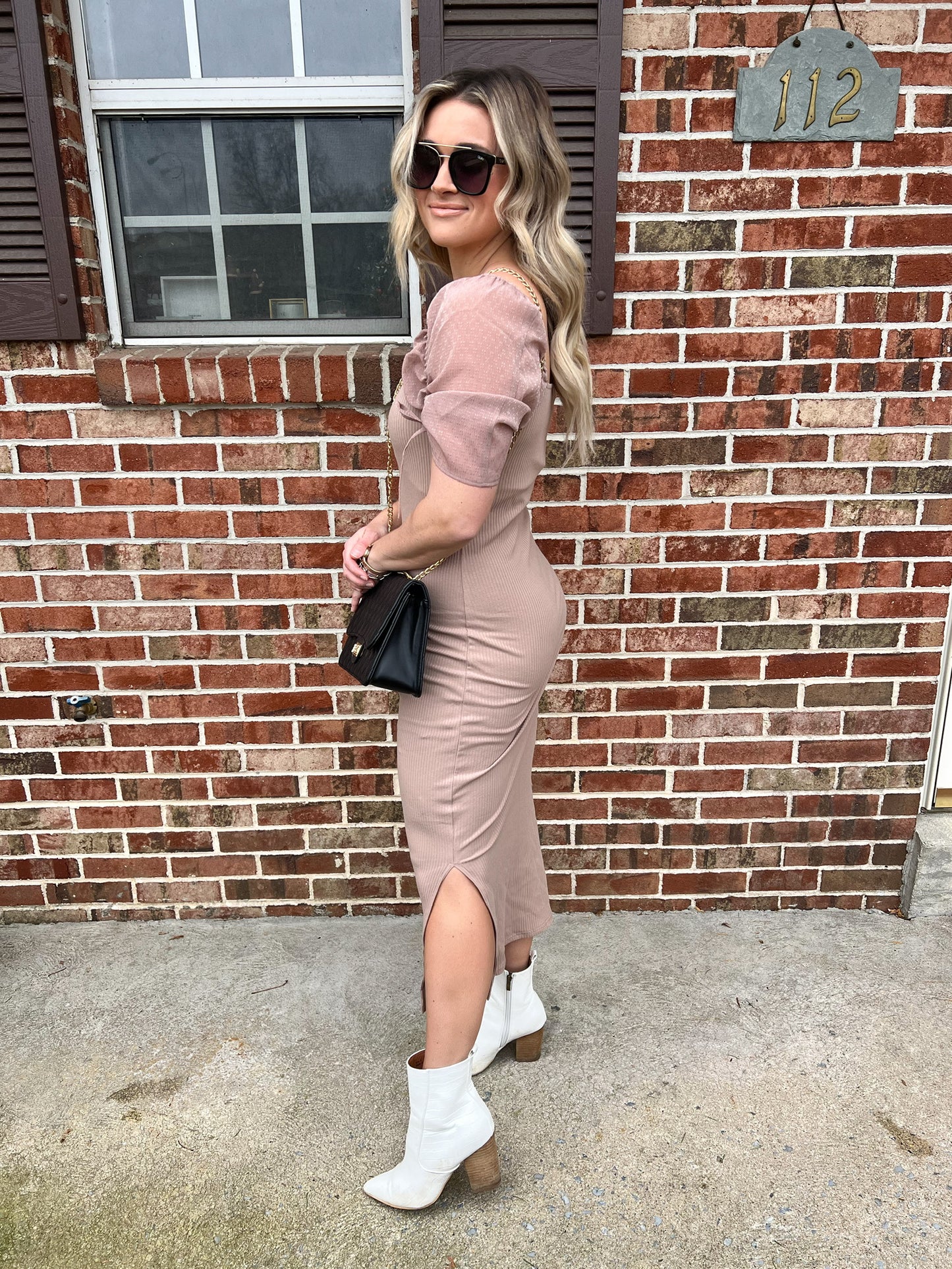 Luke Puff Sleeve Midi Dress FINAL SALE