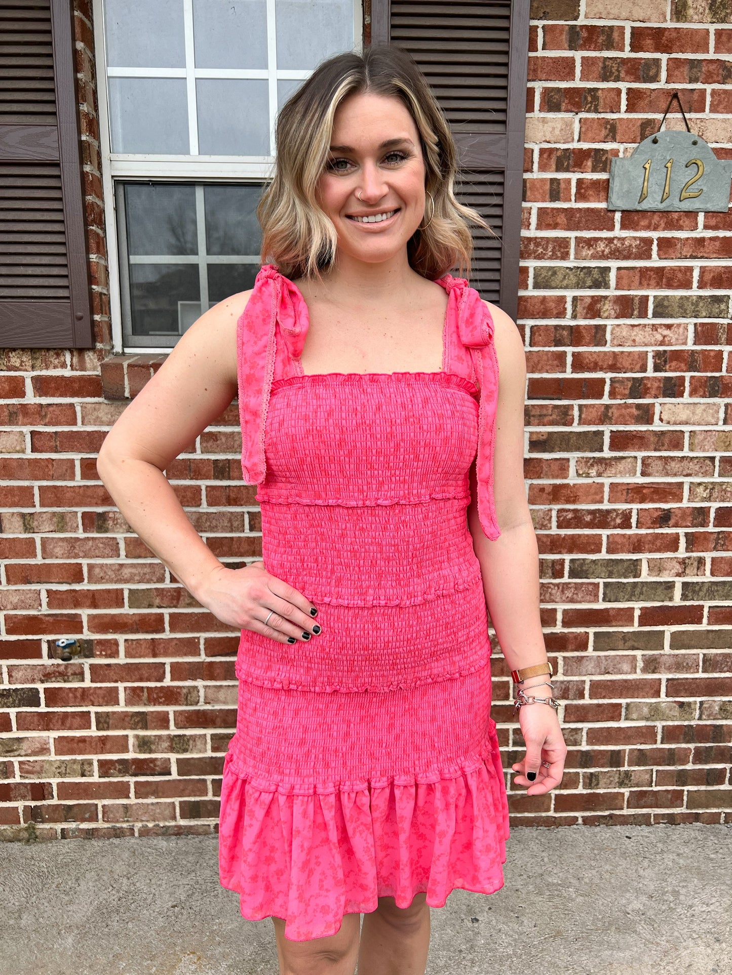 Peter Pan Smocked Mini Dress FINAL SALE