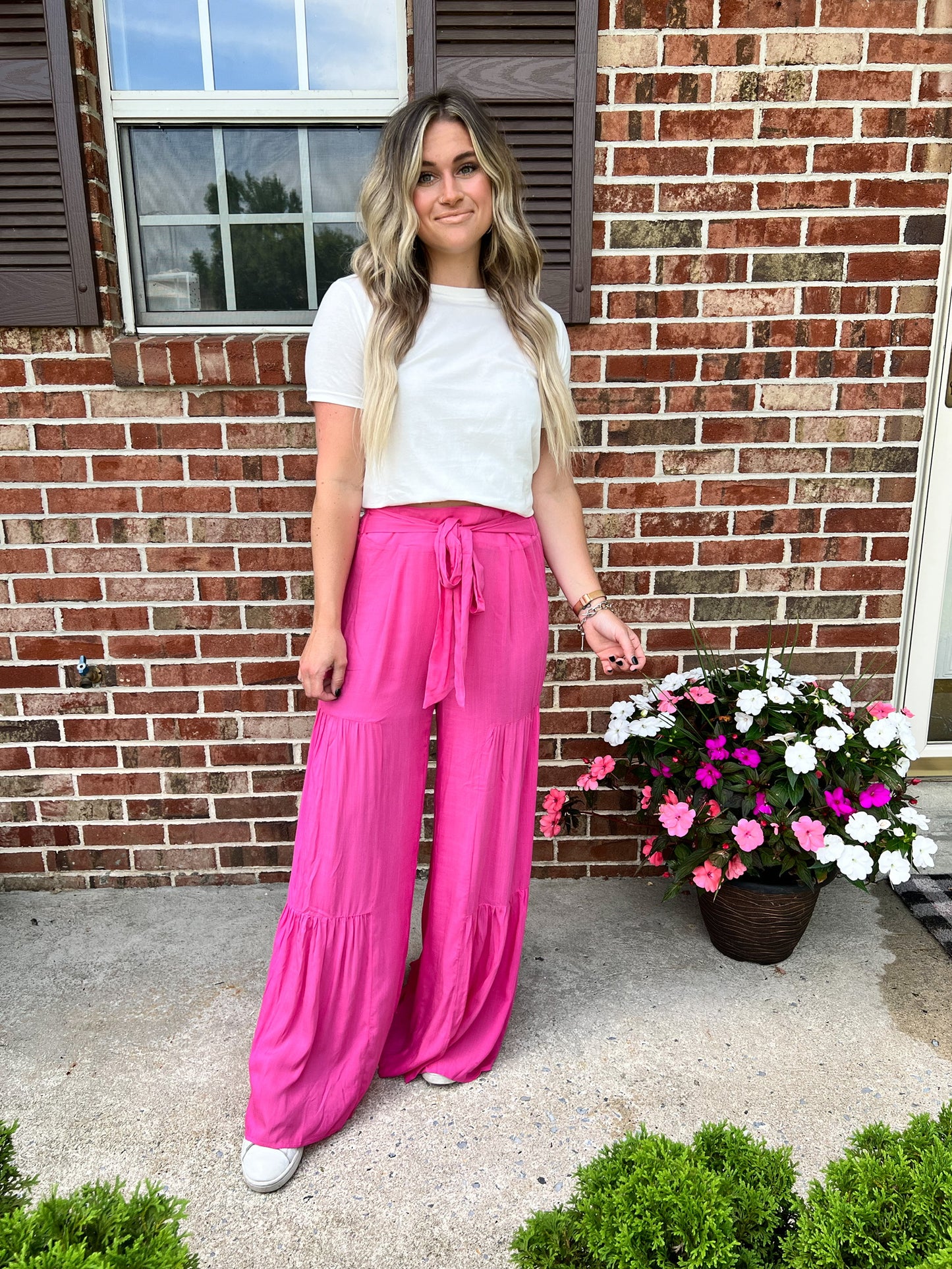 Carolina Wide Leg Pants | Hot Pink