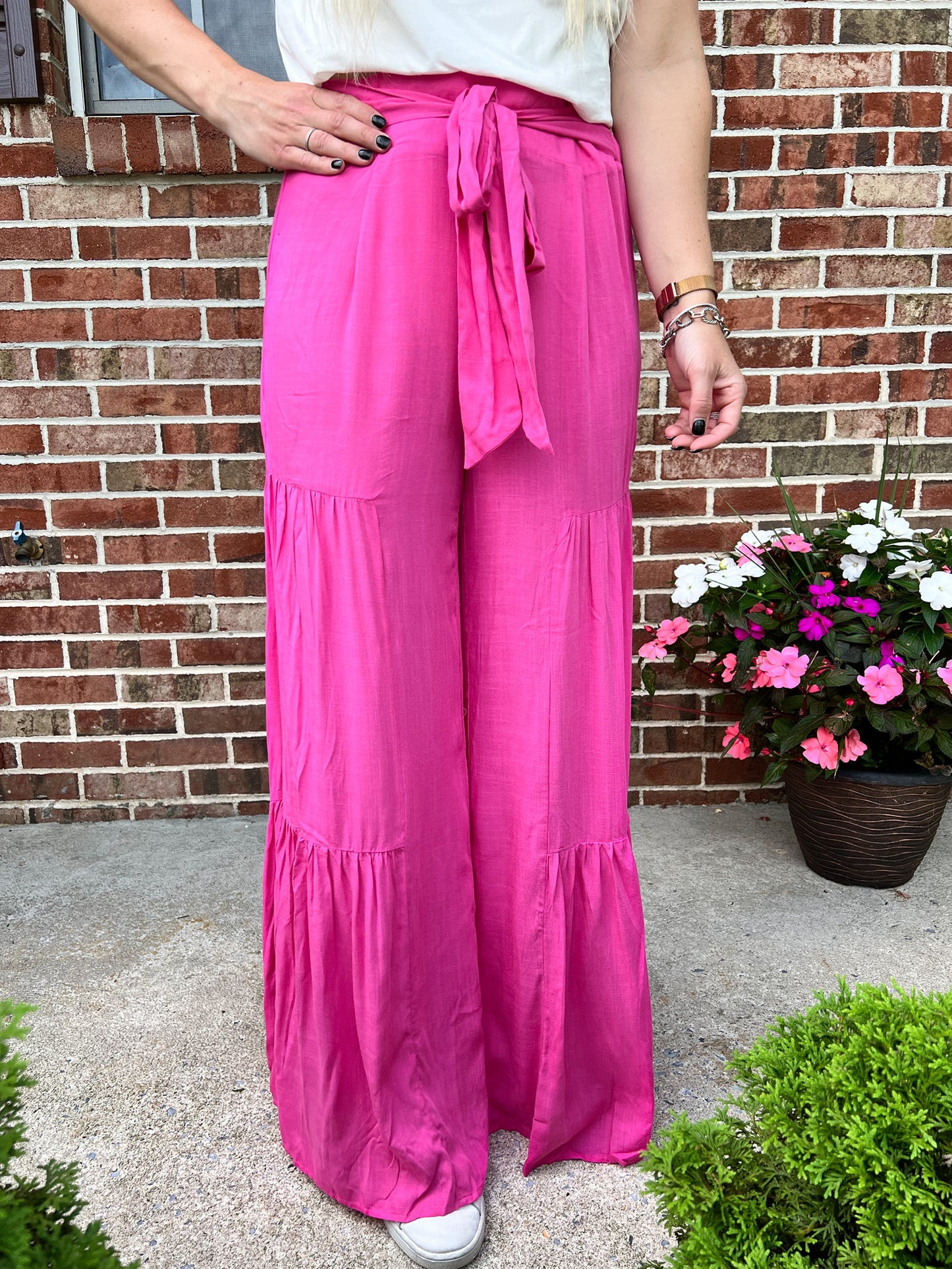 Carolina Wide Leg Pants | Hot Pink