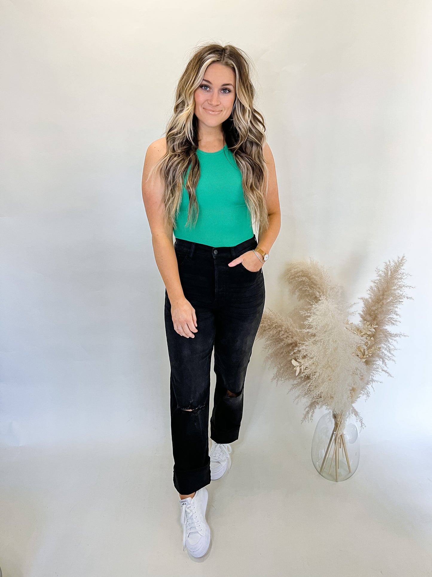 Hilton Ribbed Bodysuit | Green