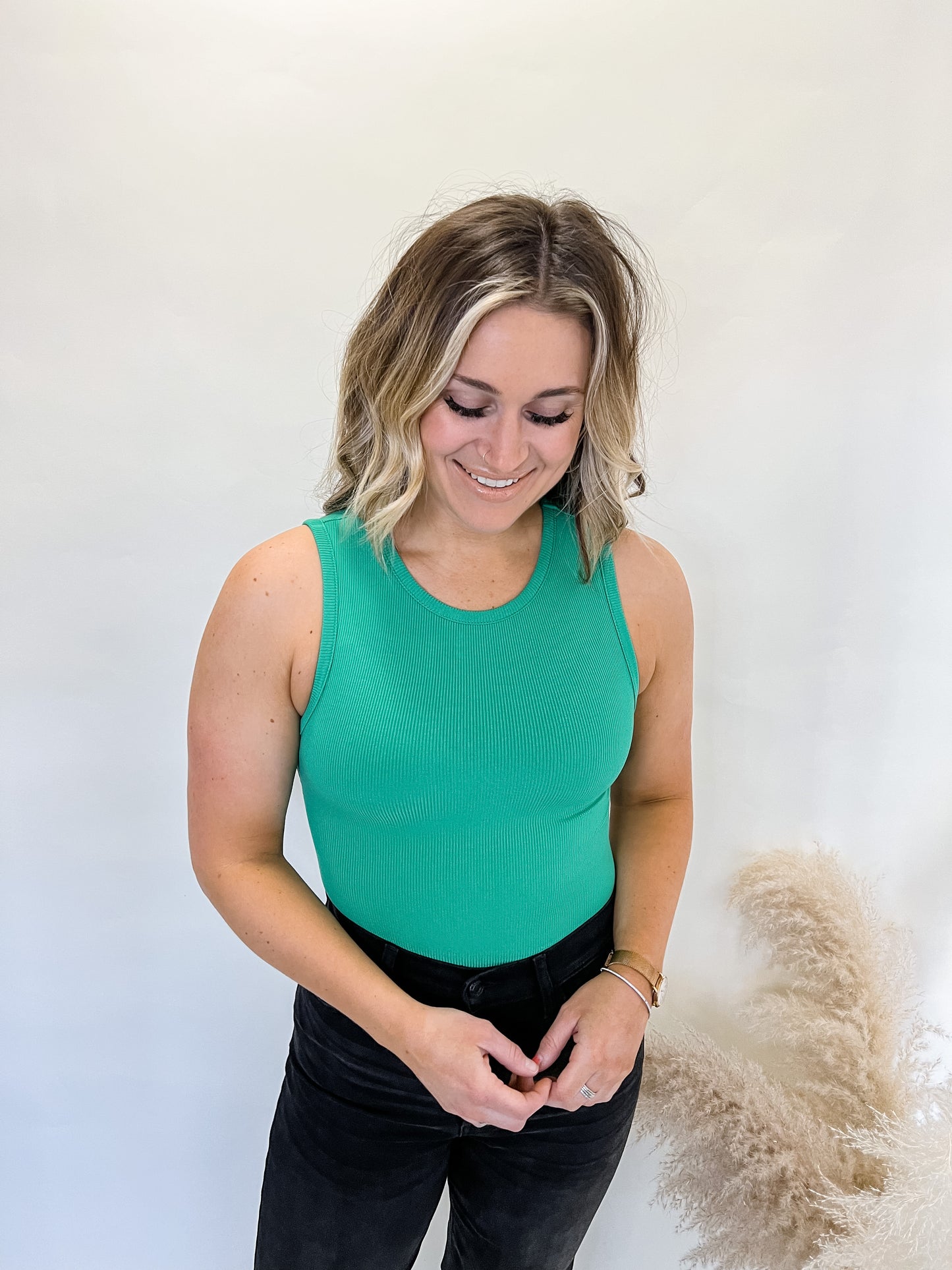 Hilton Ribbed Bodysuit | Green