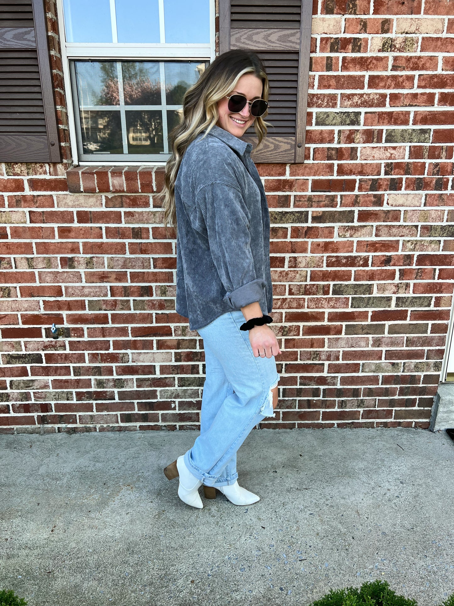 Bridgewater Corduroy Shacket | Grey
