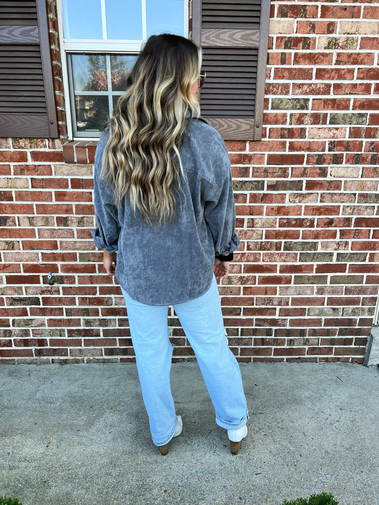 Bridgewater Corduroy Shacket | Grey