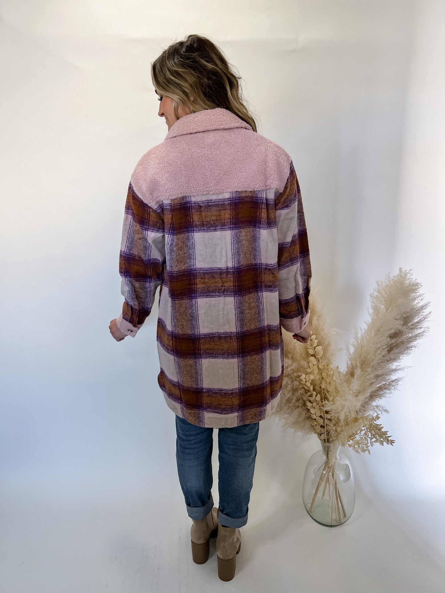 Scott Long Flannel Shacket | Rust Purple
