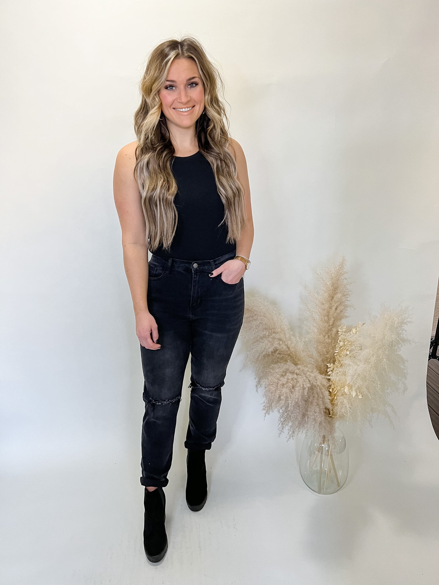 Nikki Ribbed Bodysuit | Black