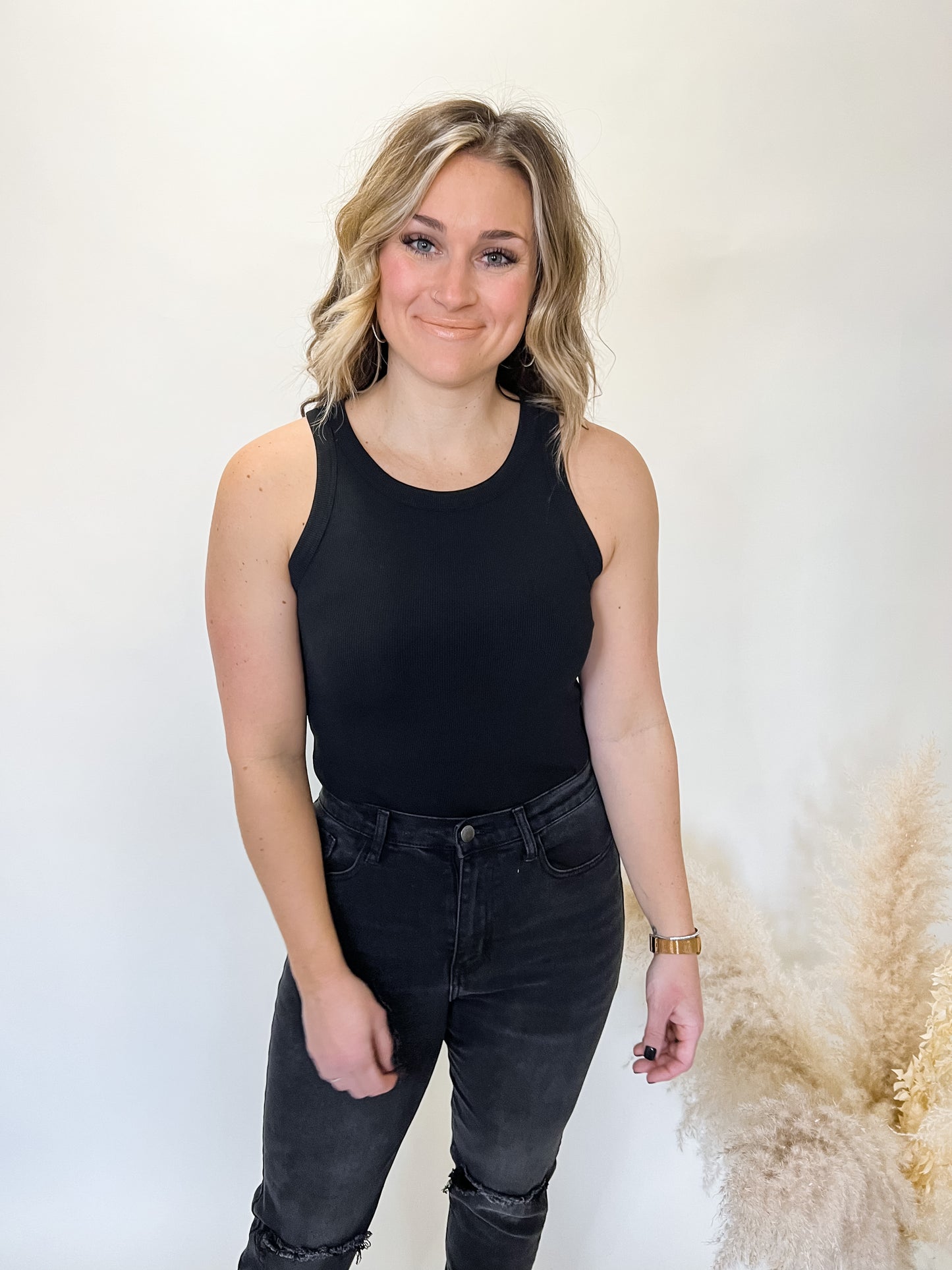 Nikki Ribbed Bodysuit | Black