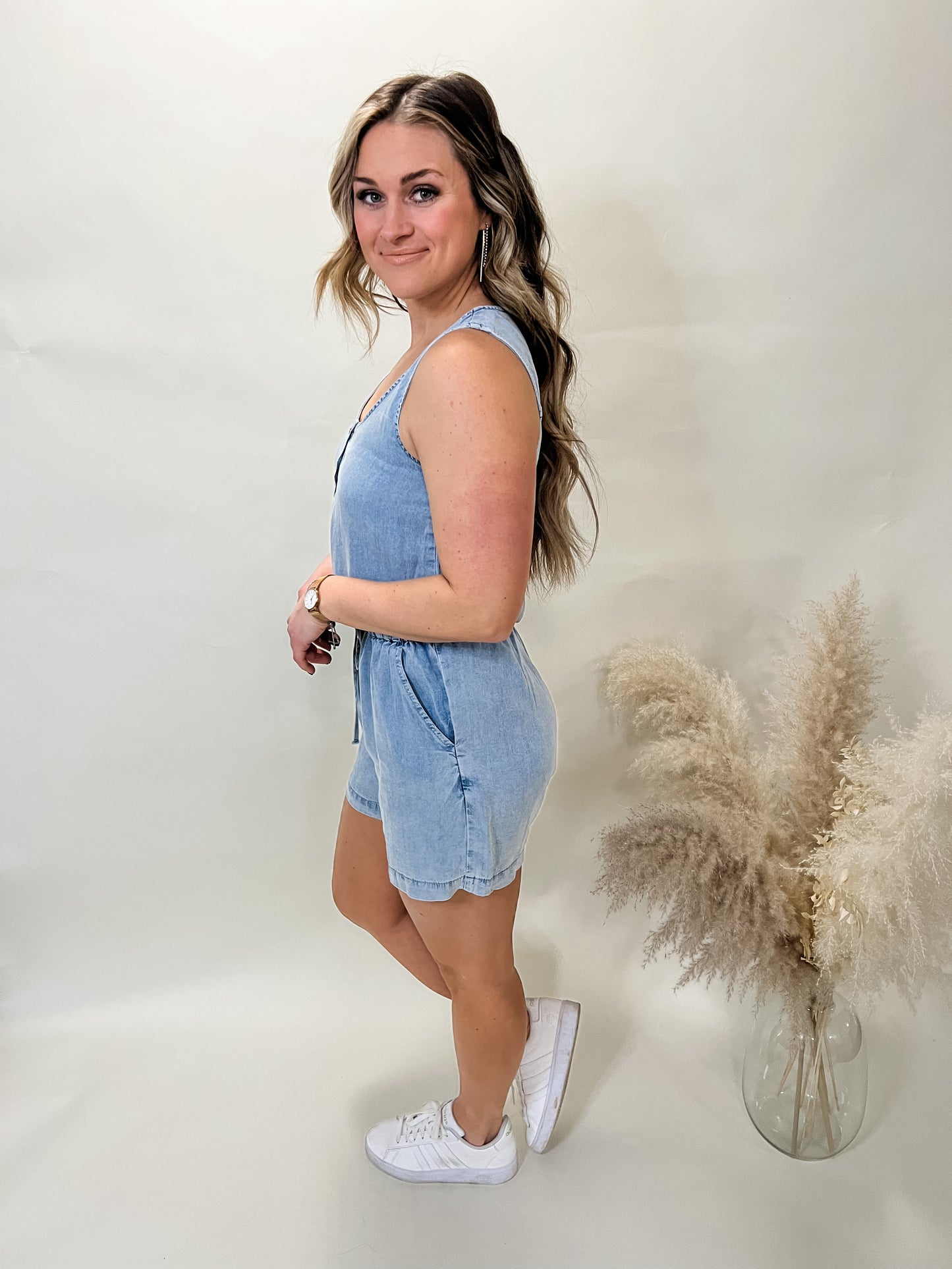 Spencer Denim Romper FINAL SALE