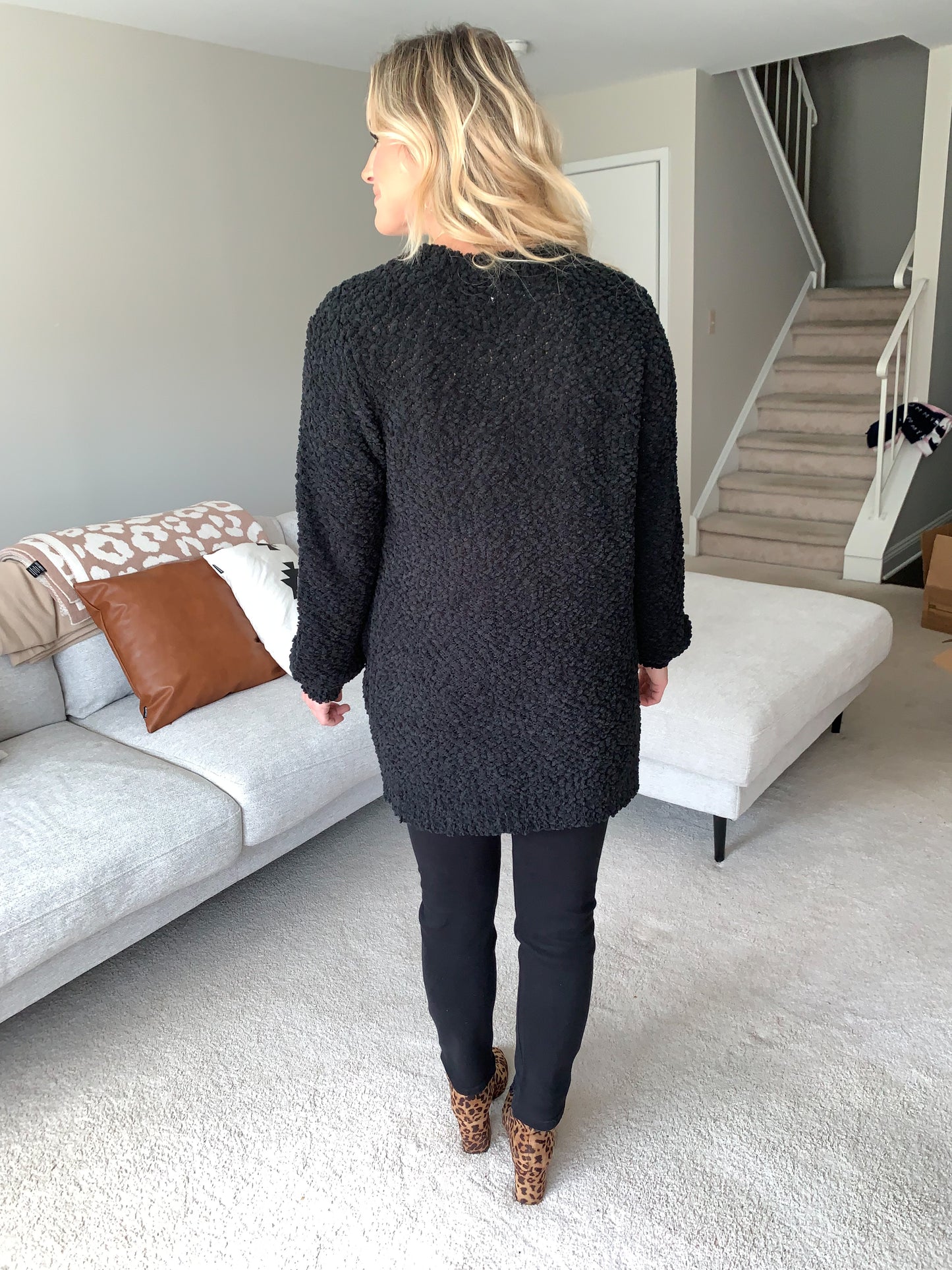 I See You Popcorn Cardigan | Black