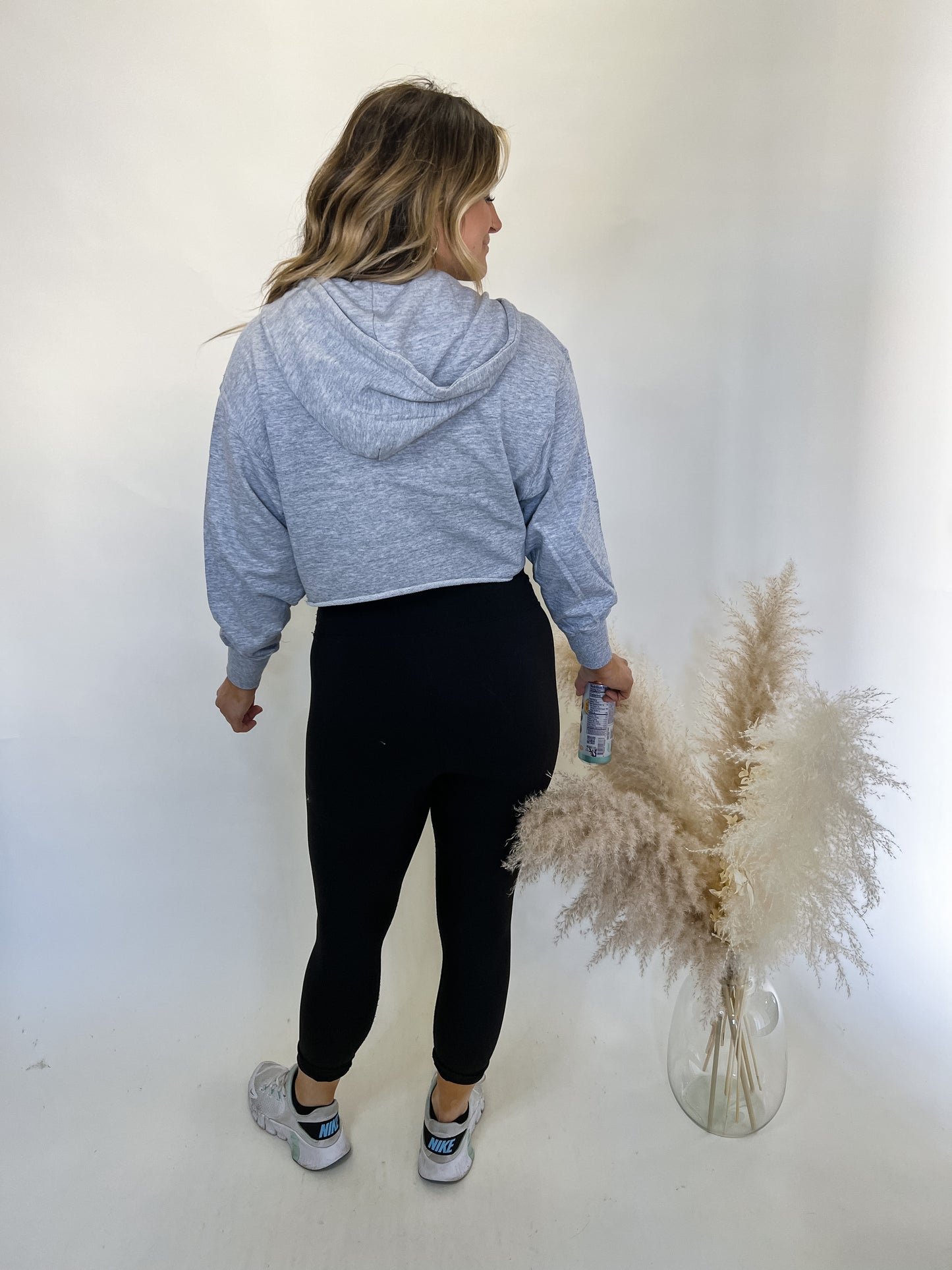 Anti Cardio Cropped Hoodie | Grey