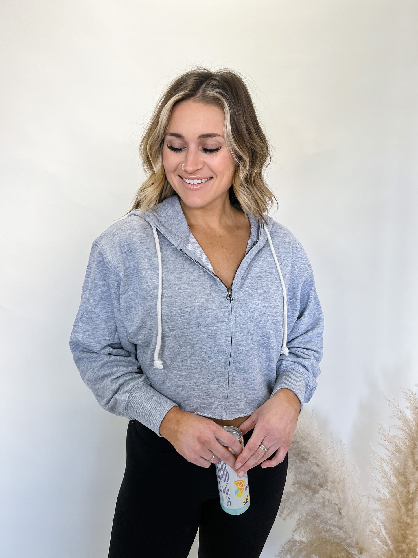 Anti Cardio Cropped Hoodie | Grey