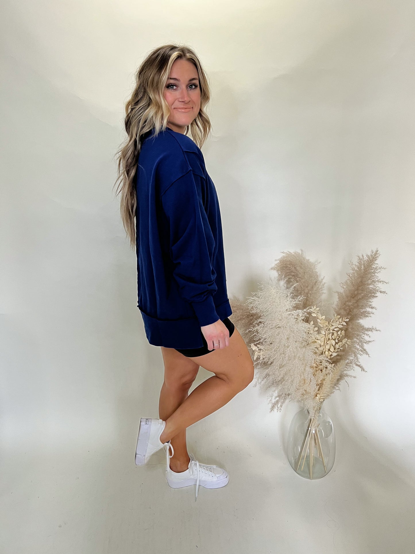 Ella Oversized Sweatshirt | Navy