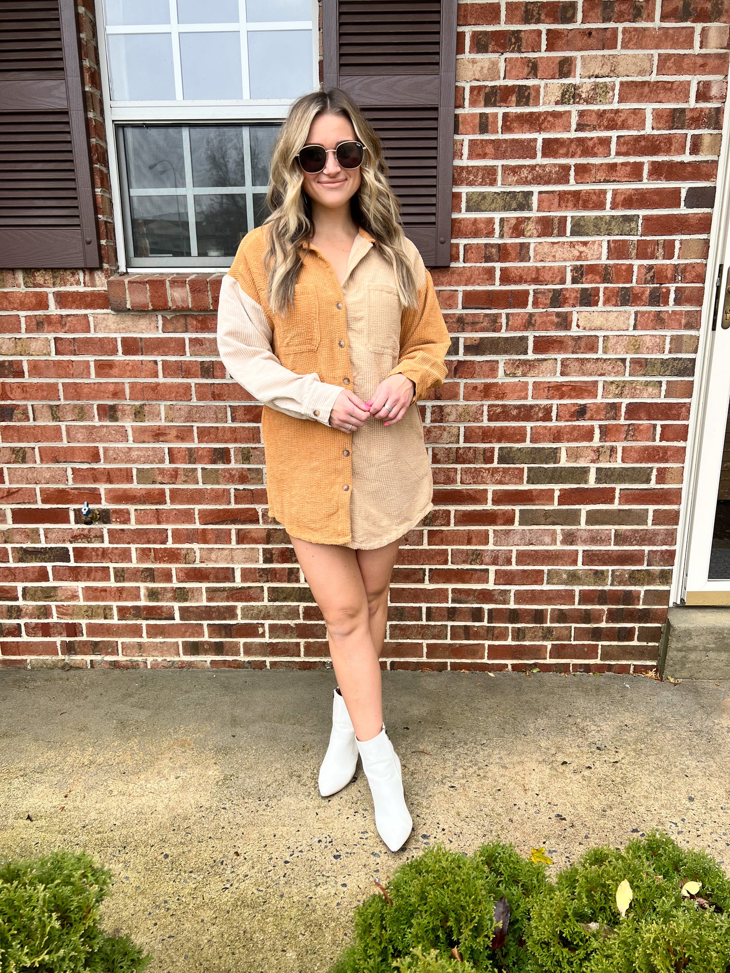 Back Home Corduroy Dress | Camel FINAL SALE