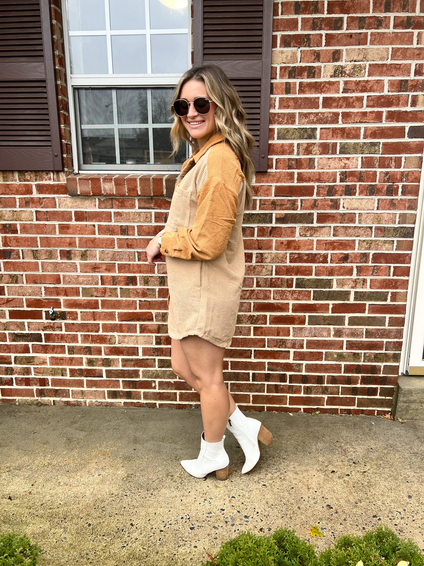 Back Home Corduroy Dress | Camel FINAL SALE