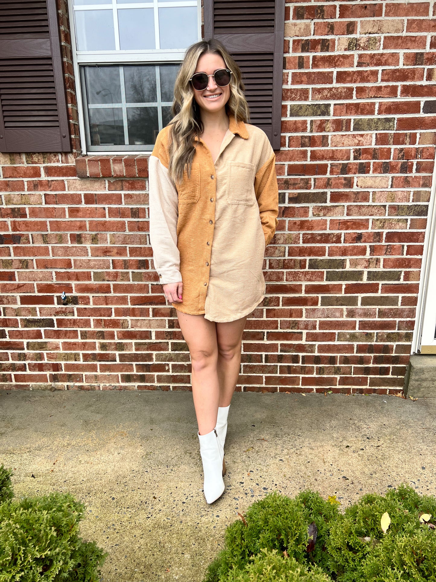 Back Home Corduroy Dress | Camel FINAL SALE