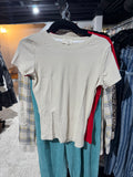 Clark High Neck Short Sleeve Top | Buttercream