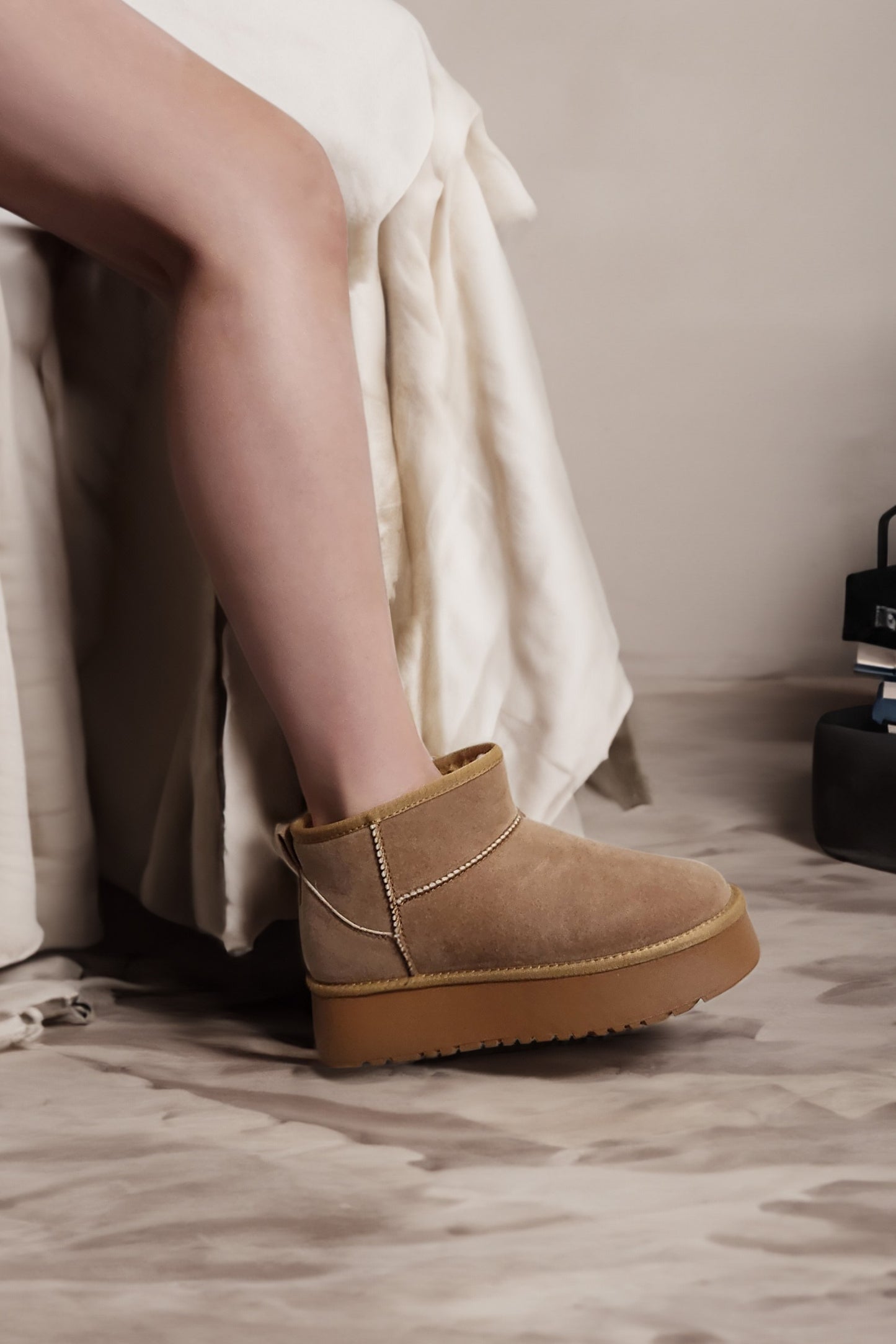 Chunky Platform Mini Boots | Brown