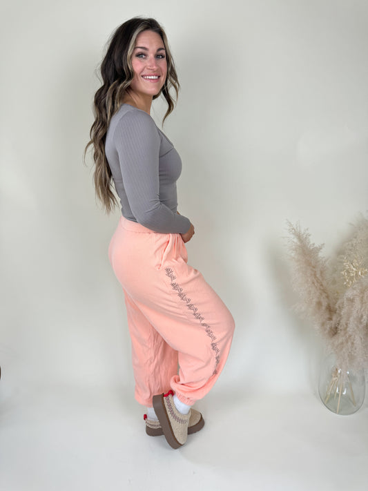 Heads Up Thermal Joggers | Peach