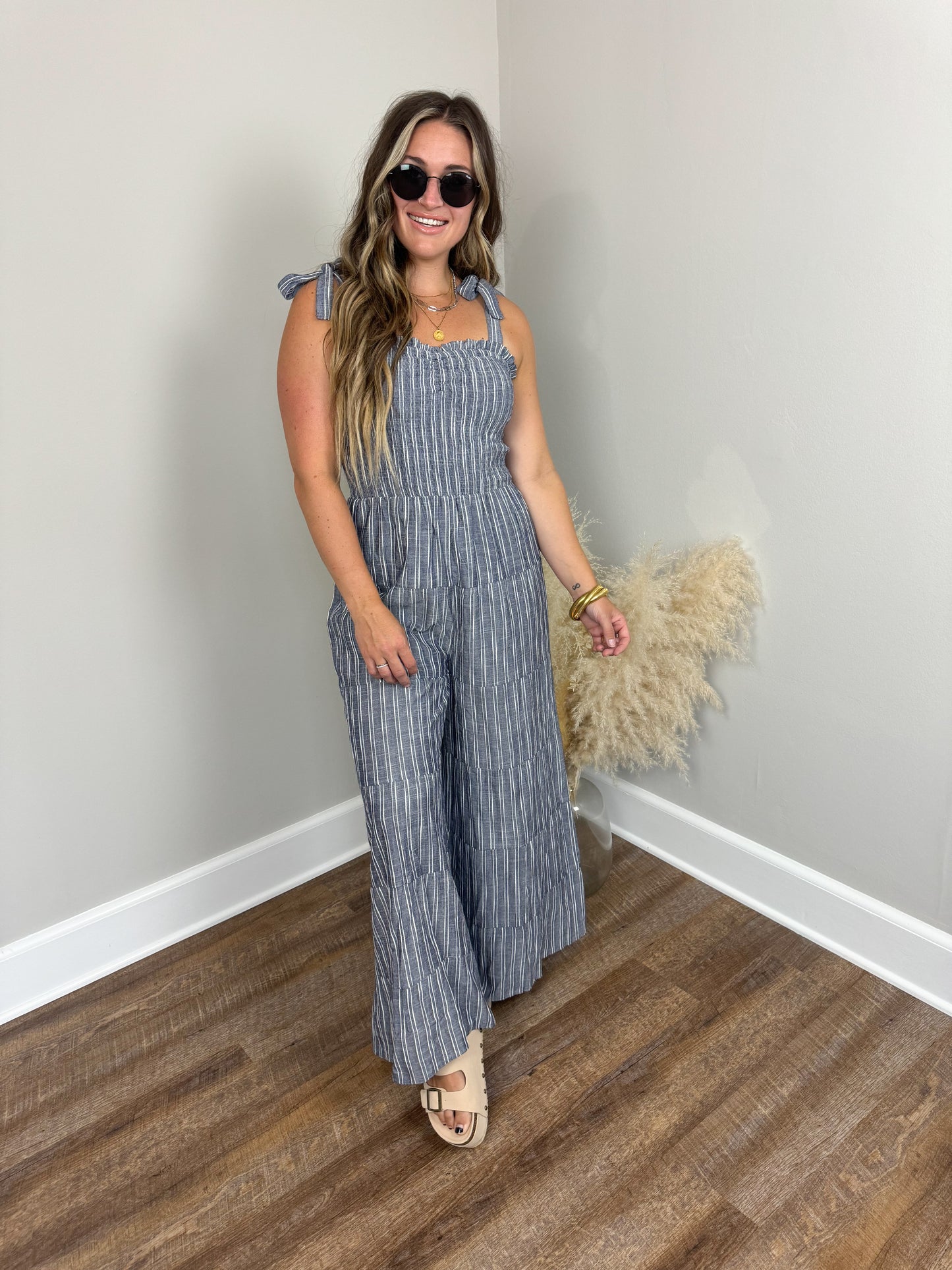 Sweetheart Smocked Jumpsuit