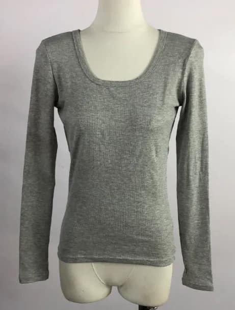 Clark Scoop Neck Top | Grey