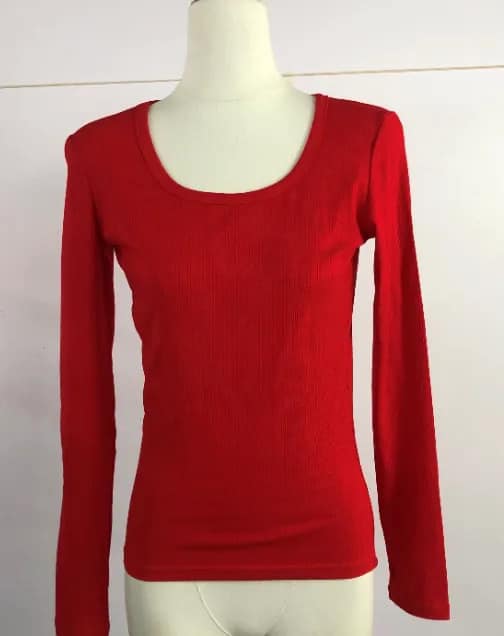 Clark Scoop Neck Top | Red