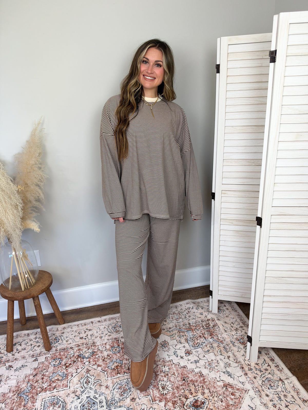 Dani Striped Pants | Brown