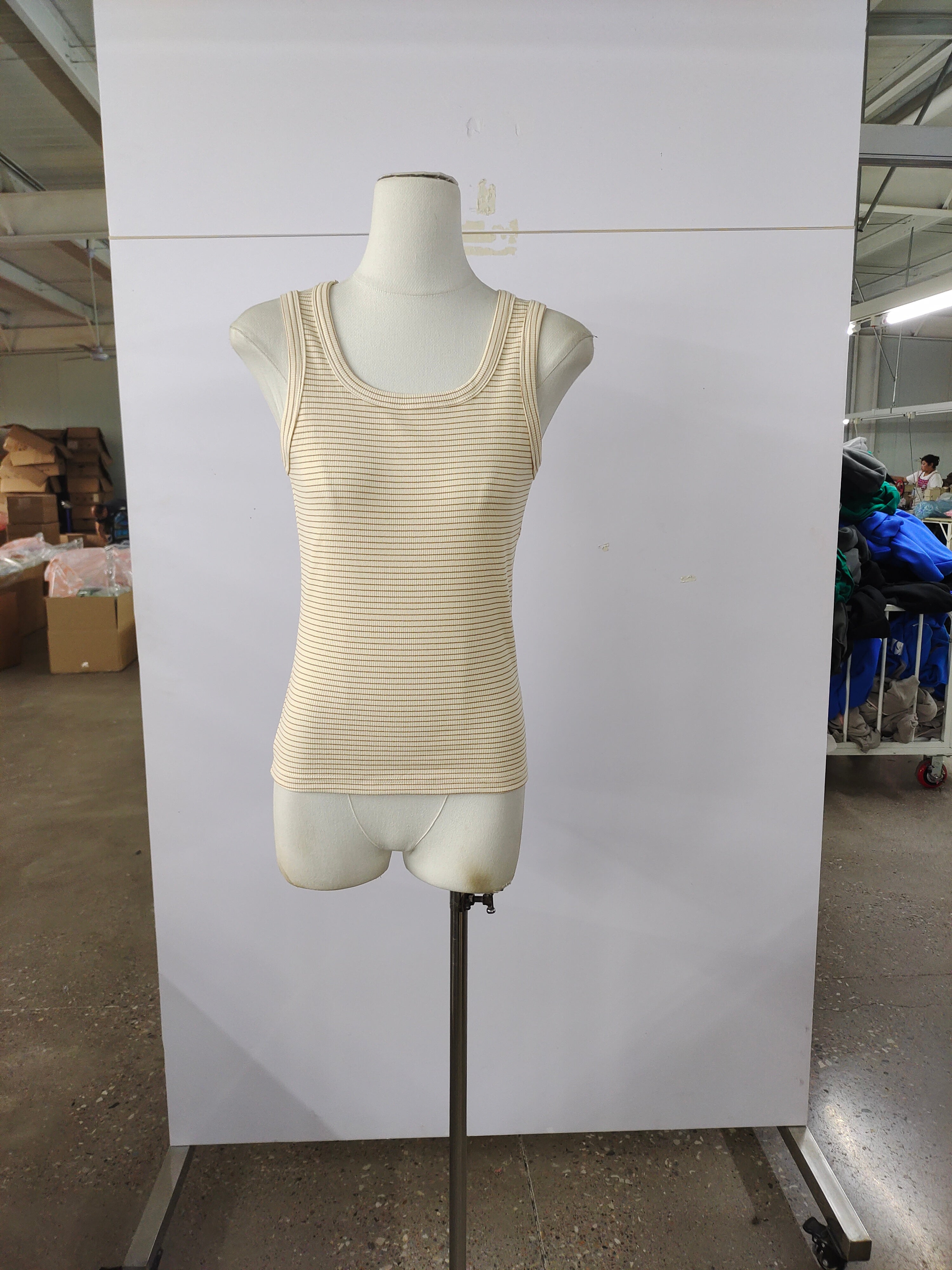 Chester Striped Tank | Cream