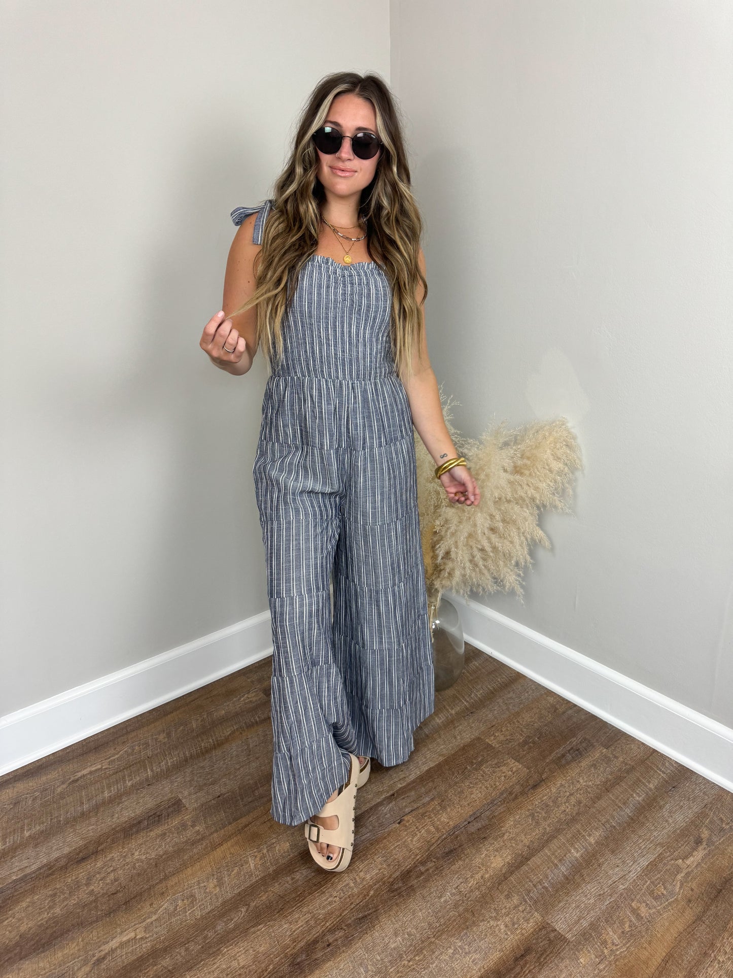 Sweetheart Smocked Jumpsuit